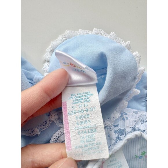 Newborn Baby Girls' MINI TOGS Blue Floral Cotton 2-Piece Dress, Size 0-14lbs - Picture 12 of 16